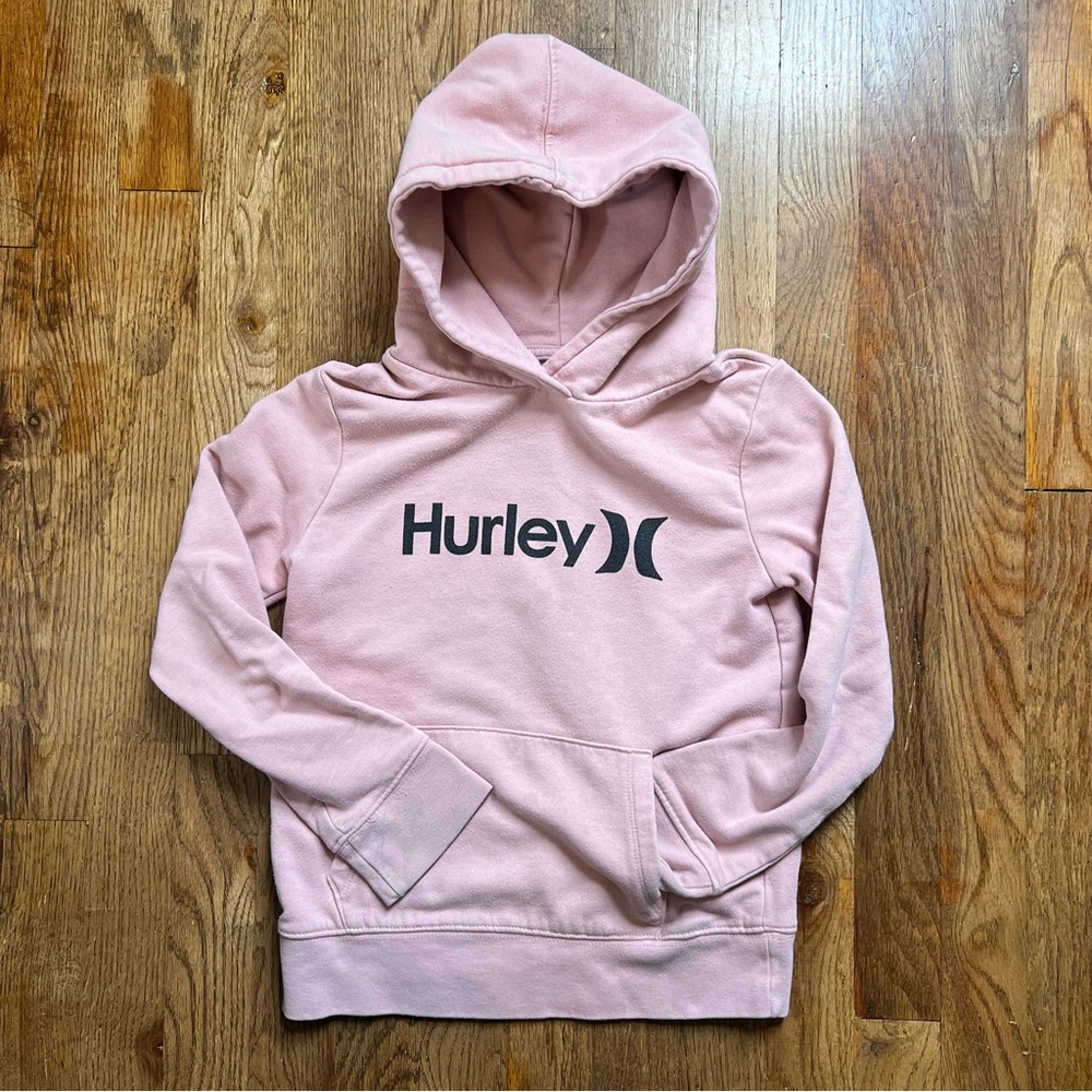Hurley Kids Light Pink Hoodie Damages Small Girls